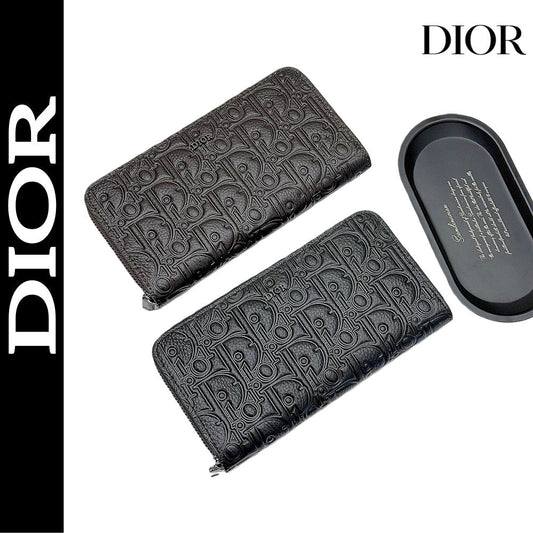 【ディオール】新作★ロゴの長財布☆ロングジップウォレット2色