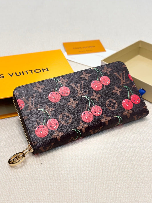 【ルイヴィトン】 ジッピー・ウォレット モノグラム ♪ チェリー